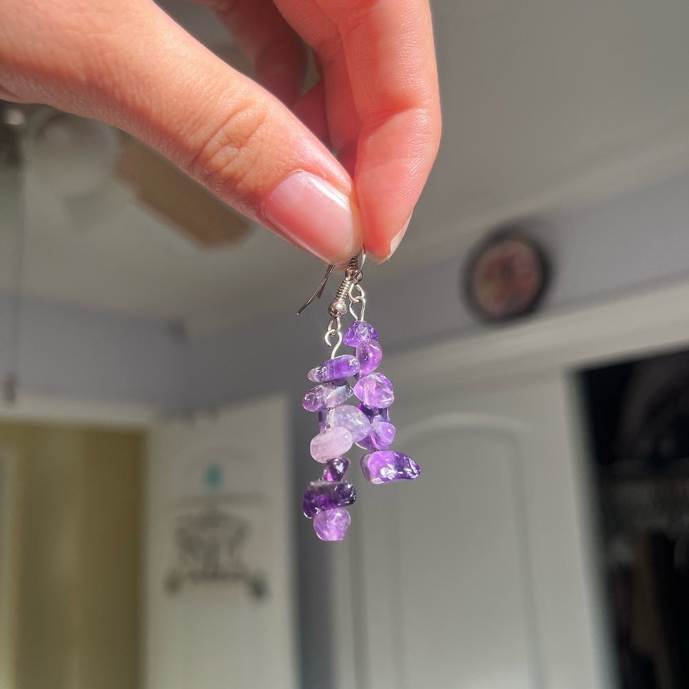 Amethyst Stone Dangle Earrings